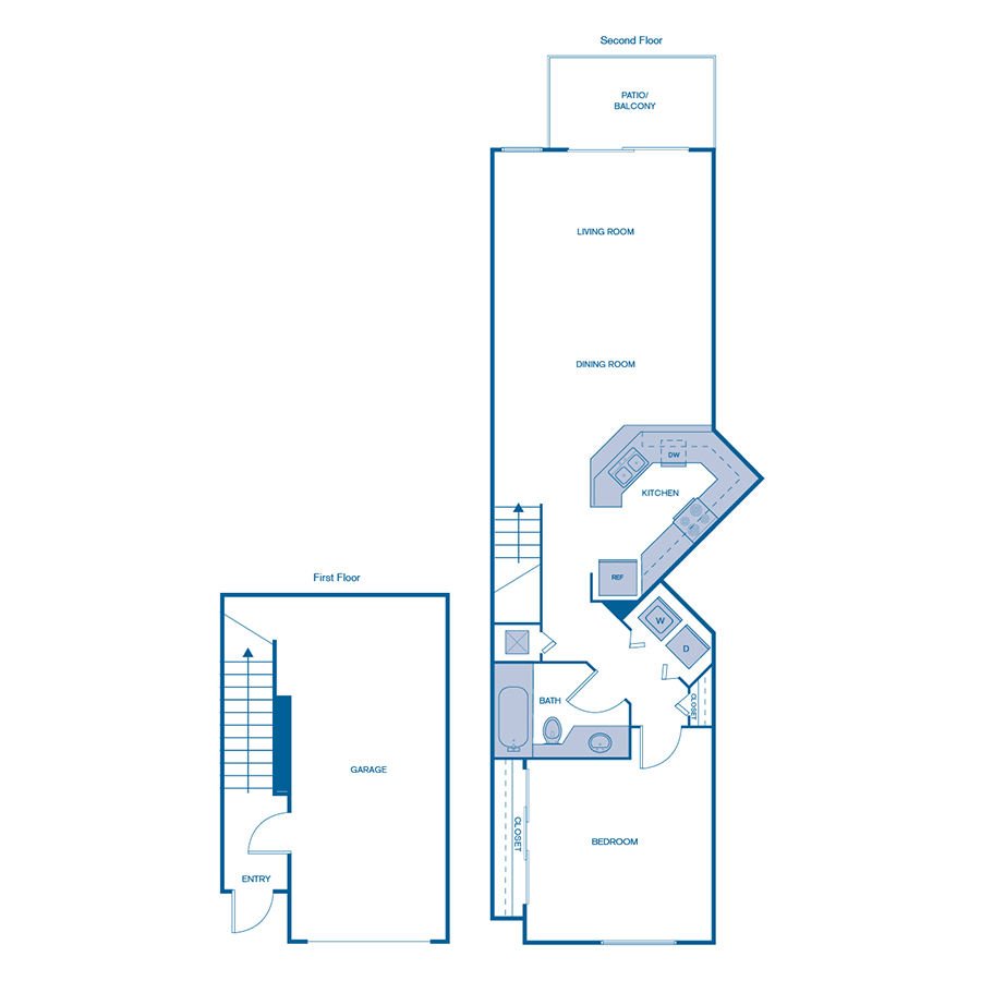 Rendering of the A6 floor plan with 1 bedroom[s] and 1 bathroom[s] at IMT Boynton Beach