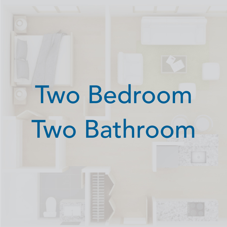 Rendering of the Two Bedroom, Two Bathroom floor plan with 2 bedroom[s] and 2 bathroom[s] at IMT Hoffman