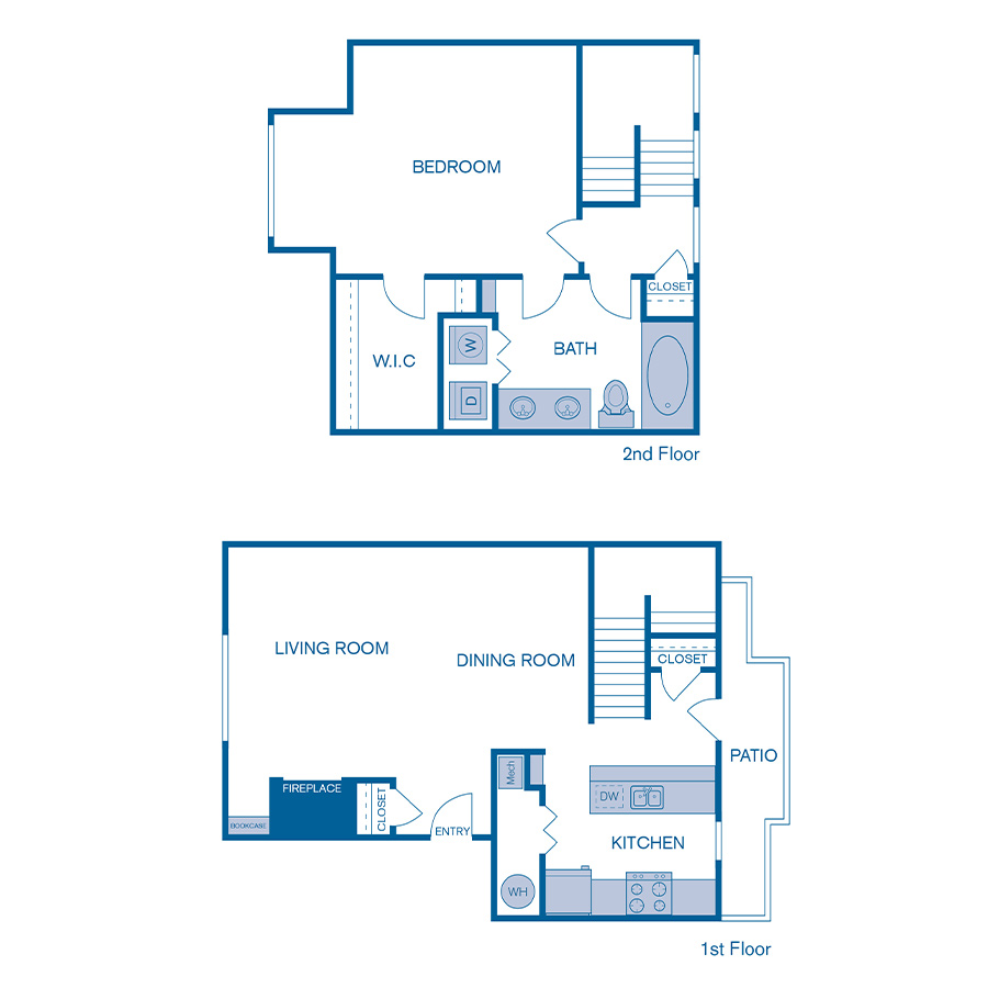 Rendering of the A6e floor plan with 1 bedroom[s] and 1 bathroom[s] at IMT Cherry Creek
